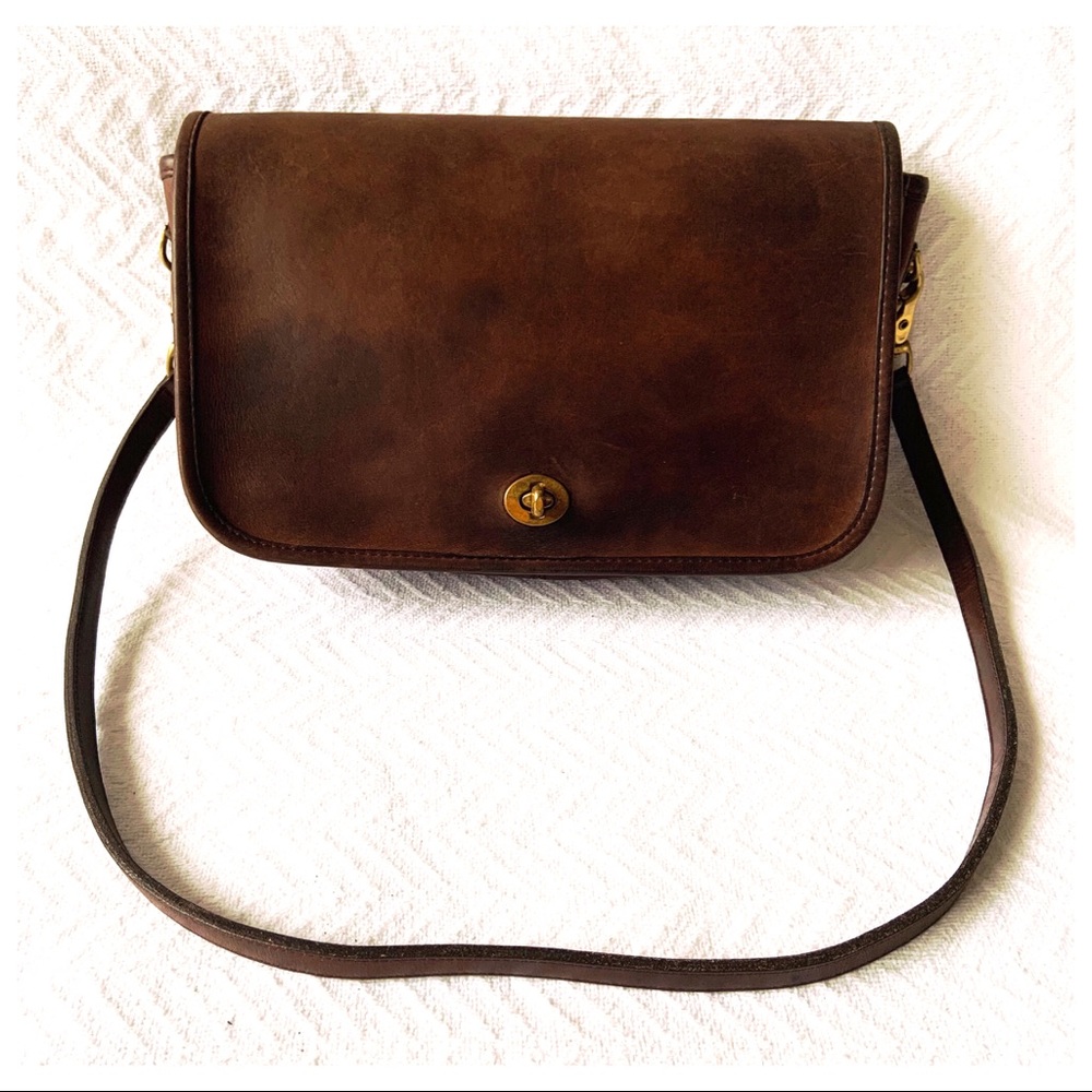 Gift for mom Coach Vintage Brown Leather City Bag